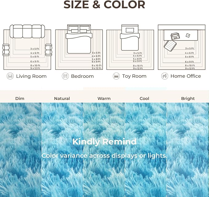 Litanika 9x12 Fluffy Shag Faux Fur Area Rug - Image 8