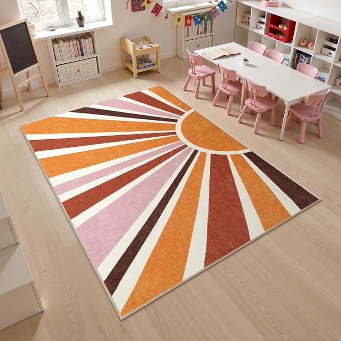 LIVEBOX Retro Sun Rug 4x6 Large Boho Rug - Image 7