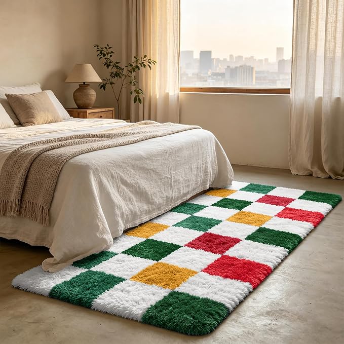 Shag Runner Rug for Bedroom Living Room 2x6 Upgrade Non-Slip Fluffy Soft - Image 3