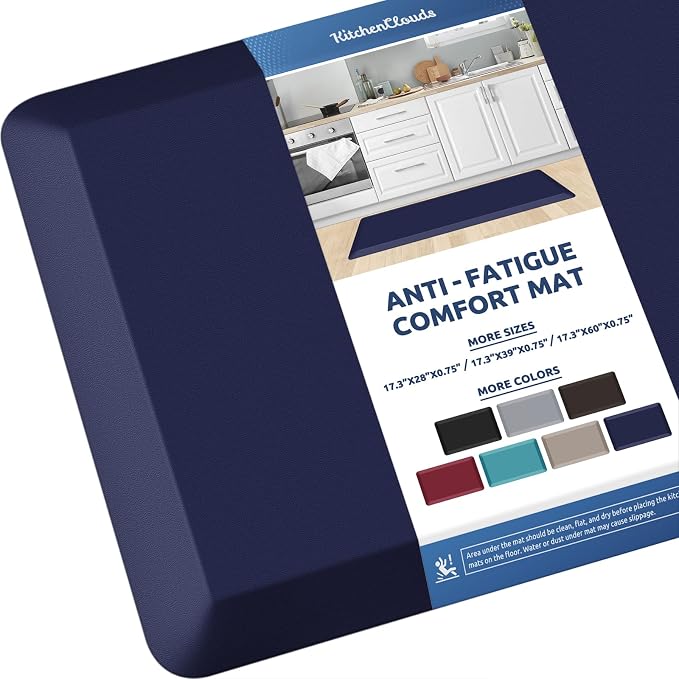 KitchenClouds Kitchen Mat Cushioned Anti Fatigue Kitchen Rug 0.8inch Waterproof by KitchenClouds