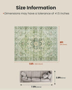 AMADA HOMEFURNISHING 8x10 Area Rug, Washable Low-Profile Large Area Rug - Image 2