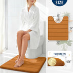 OLANLY Memory Foam Toilet Rugs U Shaped 24x20, Super Soft Absorbent Contour - Image 4