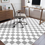 Terrug Grey and White Checkered Rug - Image 4
