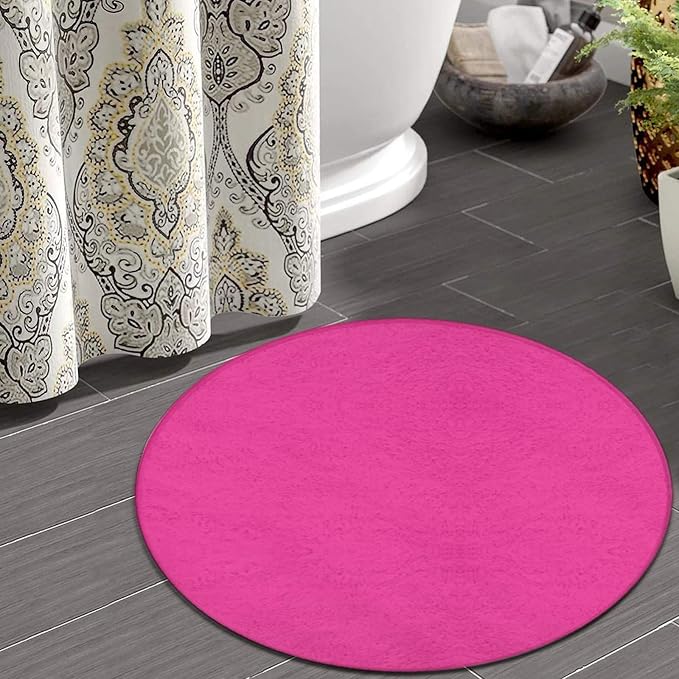 Machine Washable Modern Round Area Rug, Room Sofa Yoga Soft Round Carpet - Image 4