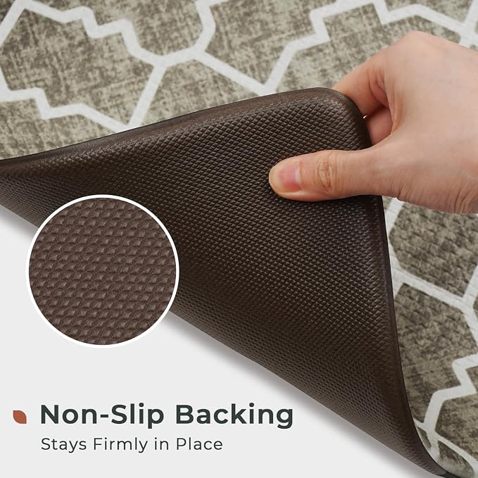 FRESHMINT Kitchen Mat Set of 2, Anti-Fatigue Cushioned Kitchen Mats - Image 5