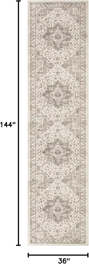 Vintage Hallway Runner Rug 3x12: Large Soft Washable Entryway - Image 2