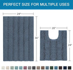H.VERSAILTEX Bathroom Rug Sets 2 Piece Bath Mats Non Slip Thick Soft Chenille - Image 2