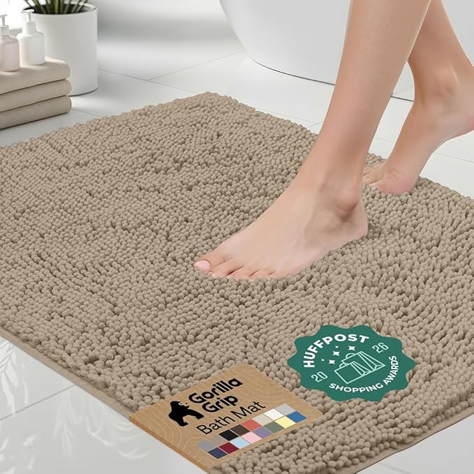 GORILLA GRIP Bath Rug Mat 36x24, Thick Absorbent Chenille, Quick Dry Microfiber by Unknown