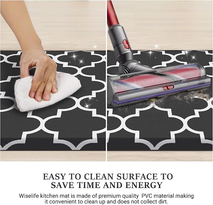 WISELIFE Anti-Fatigue Cushioned Kitchen Mat / Rug, 17.3"x 28", Non Slip Heavy - Image 5