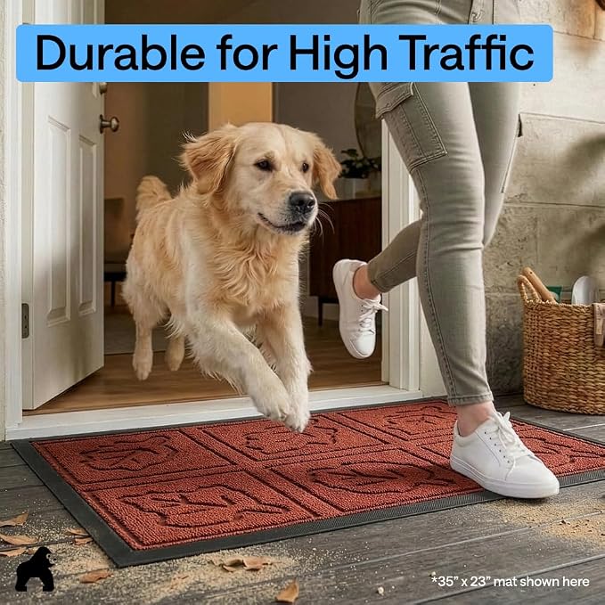 GORILLA GRIP 100% Waterproof All-Season WeatherMAX Doormat 35x23, US Designed - Image 7