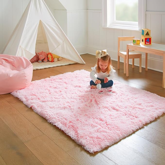 Ophanie 3x5 Pink Rug, Bedside Preppy Dorm Area Rug, College Essentials Non Slip - Image 5