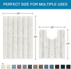 H.VERSAILTEX Bathroom Rugs Bath Rug Set 2 Piece Bathroom Contour Rug Toilet Mat - Image 2
