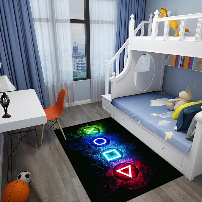 Gaming Area Rugs for Boys Cool Game Style Bedroom, Gamer Rug Boys Room Decor - Image 2