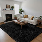 Fluffy Rug Shag Area Rug, Small Bedside Rug, Soft Fluffy Shag Entryway Throw - Image 3