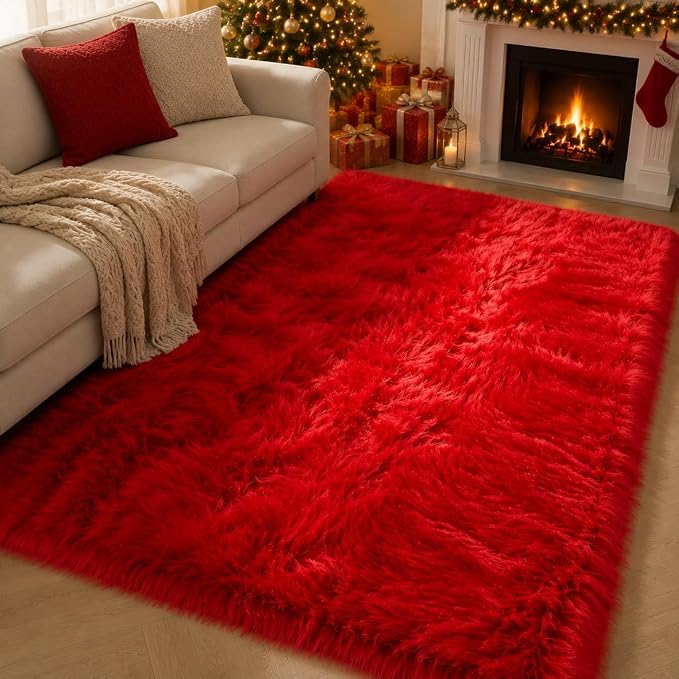 EasyJoy Ultra Soft Faux Fur Rug Fluffy Sheepskin Rug - Image 4