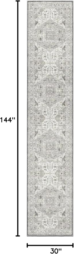 Madane Hallway Runner Rug 2'6''x12' Kitchen Runner, Non Slip Vintage Runners - Image 2