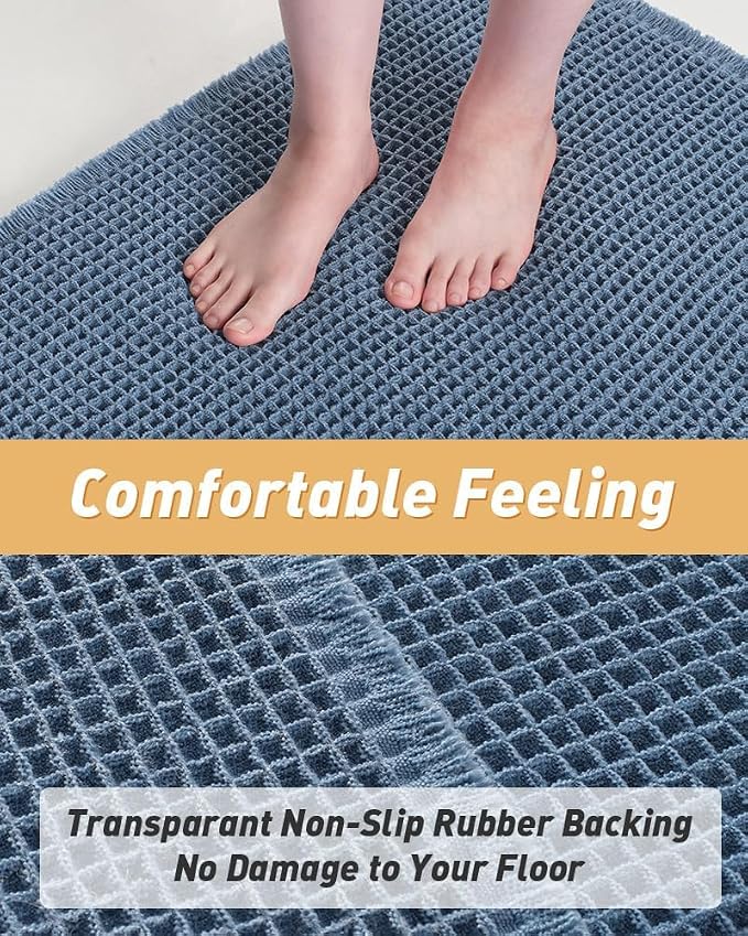 AMOAMI Upgraded Waffle Runner Rug Super Absorbent Non Slip Bath Mats - Image 3