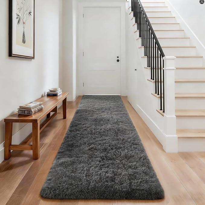 Ophanie Runner Rug for Hallway, 3x8 Washable Non-Slip Fluffy Soft Bedside Rugs by Ophanie