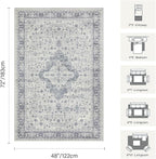 Rugxara Washable Area Rug for Living Room, Vintage Boho Rugs for Office - Image 2