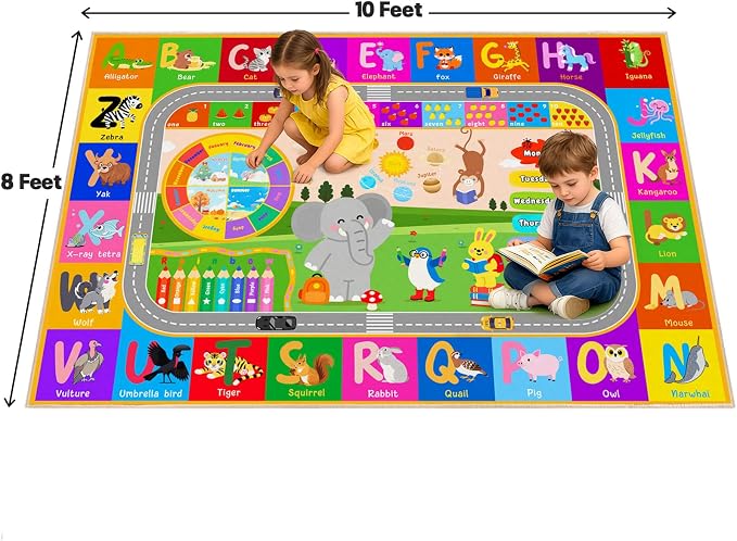 Pionblank Kids Rug for Living Room Playroom Classroom, Nursery 8x10 Rugs for - Image 2
