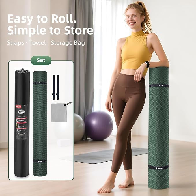 Extra Large Yoga Mat – 72"x48" or 78"x57", 1/4"–1/2" Thick Mat - Image 9