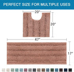 H.VERSAILTEX Bathroom Rugs Bath Rug Set 2 Piece Bathroom Contour Rug Toilet Mat - Image 2