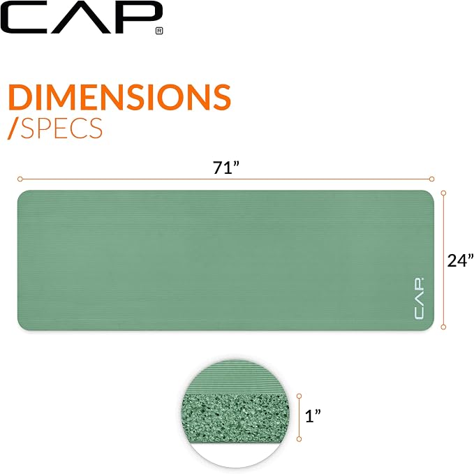 CAP Barbell 1-Inch High Density Exercise Yoga Mat - Image 4