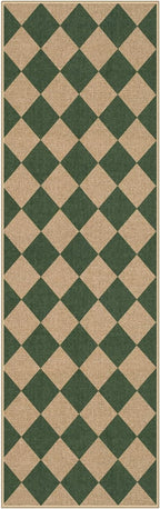Lahome Colette Checkered Kitchen Runner, 2x8 Easy Jute Runner Rug - Image 8