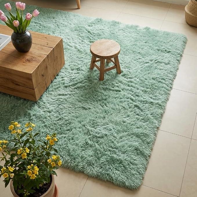 Mugorn 6x9 Rugs for Living Room, Soft Carpet Shag Kids Room Rug, Non-Slip Fuzzy - Image 2