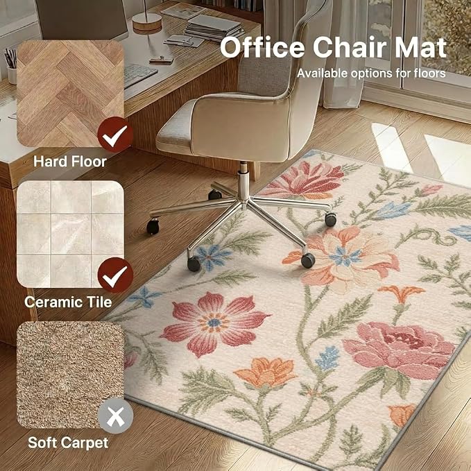 36"x48" Office Chair Mat for Hardwood Tile Floor, Under Desk Carpet Protector - Image 3