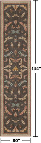 Hazo Haus Orange Brown Hallway Runner Rug 2'6"x12', Soft Low Pile Non Slip - Image 2
