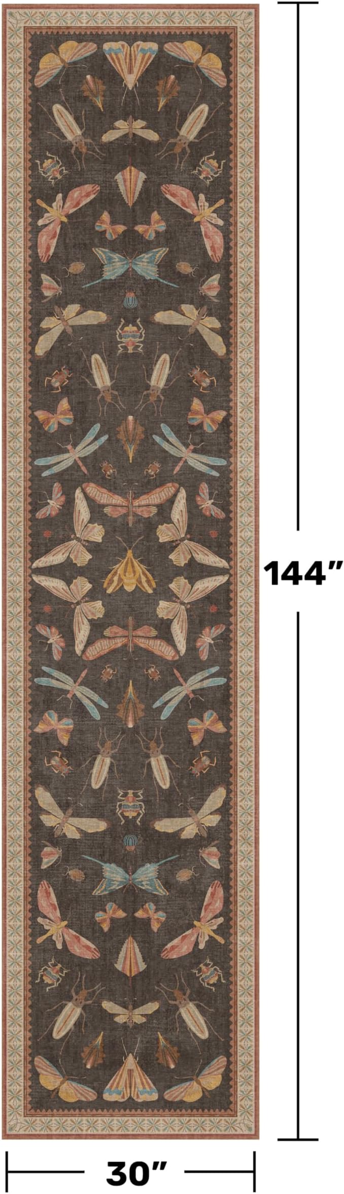Hazo Haus Orange Brown Hallway Runner Rug 2'6"x12', Soft Low Pile Non Slip - Image 2