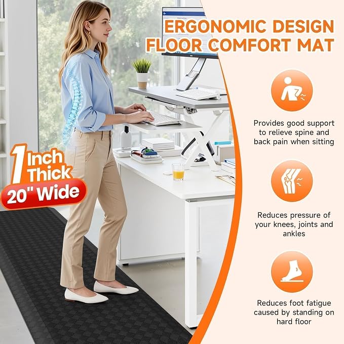 StepRite 1” Thick Kitchen Mats for Floor, Anti Fatigue Kitchen Rugs, Heavy Duty - Image 5