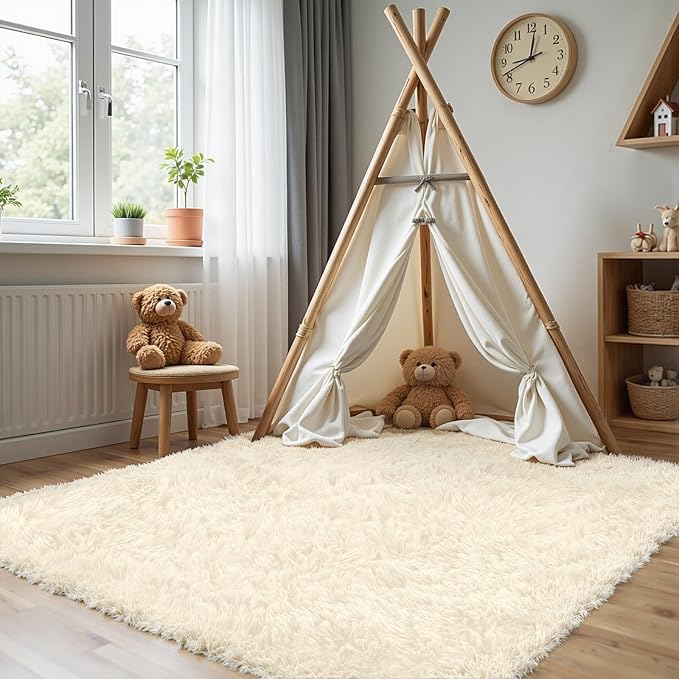 4x6 Area Rug for Living Room, Ultra Soft Fluffy Shag Rugs for Bedroom, Non-Slip - Image 3