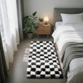 Checkered Rug for Bedroom, 2x6 Black and White Area Rugs, Classic Checkered by Yongyangjuxi