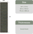 GENIMO Floral Washable Runner Rug 2’6”x12’, Non-Slip Long Hallway Carpet - Image 2
