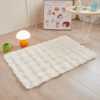 Creamy White Rabbit Plush Rug 2'x3', Fluffy Faux Fur Shaggy Area Rug - Image 4