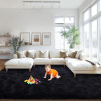 Mugorn Black Area Rugs 9x12 Living Room, Large Fluffy Rugs by MUGORN