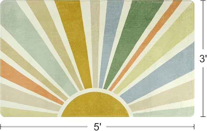 STARUIA Boho Washable Rug 3'x5' Kids Area Rug - Image 2