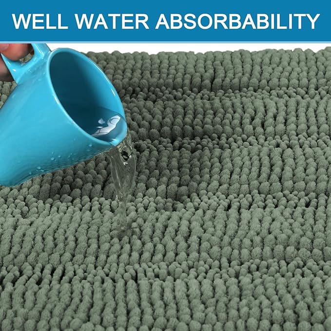 H.VERSAILTEX 2 Piece Bathroom Rugs Bath Mats Sets Super Absorbent Chenille - Image 5