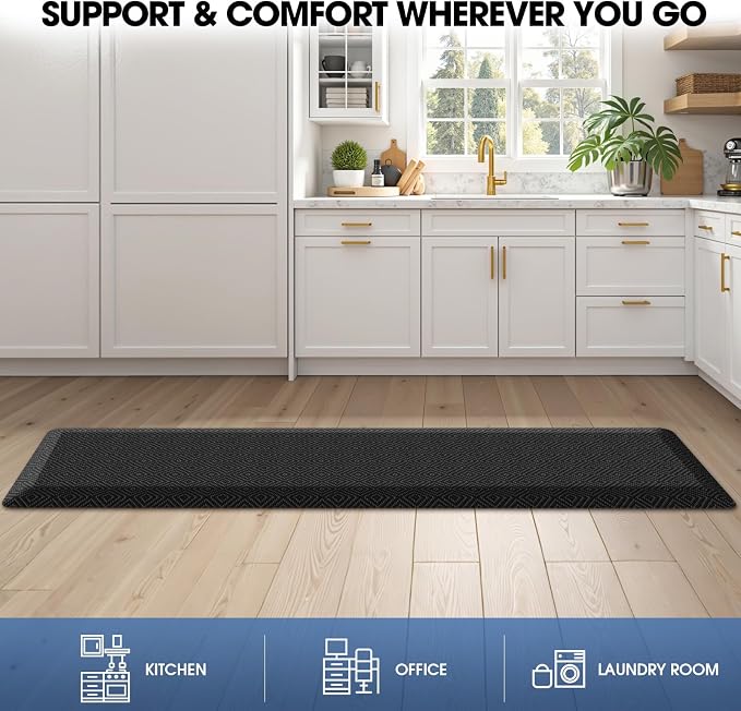 Mattitude 4/5 Inch Thick Kitchen Mat Cushioned Anti-Fatigue Floor Mat Water - Image 7