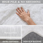 8x10 Fluffy Rugs for Living Room, Soft Large White Shag Area Rug Carpet for - Image 5