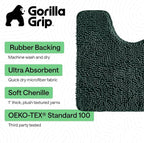 GORILLA GRIP Plush Absorbent Shaggy Chenille Bath Rug Mat - Image 3