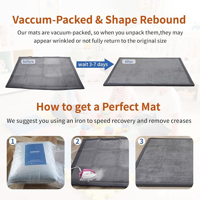ACOMOPACK Baby Play Mat for Floor, 1.3" Thick Memory Foam Area Rug for Living - Image 5
