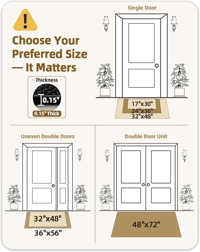 Color&Geometry Ultra Thin Indoor Door Mat 32"x48", Non Slip Rubber Backed Dirt - Image 3