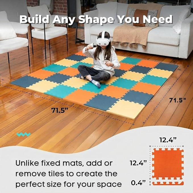 MioTetto Baby Play Mat, Soft Foam Floor Tiles - Image 2