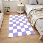 Terrug Purple and White Checkered Rug - Image 2