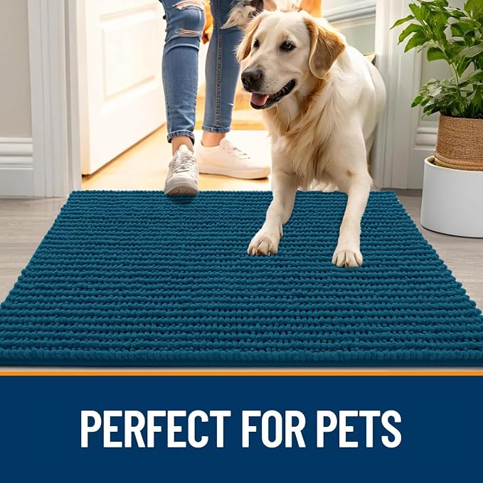 OLANLY Dog Door Mat for Muddy Paws 59x24, Ultra Absorbent Chenille Mud Doormat - Image 6