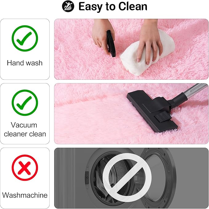 qulint Pink Rugs for Living Room, Large Fluffy 6x9 Area Rugs for Bedroom - Image 4