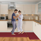 HappyTrends Kitchen Mat, 17.3"x28"+17.3"x60" Red, Cushioned Comfort - Image 5